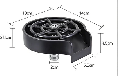 Automatic cup washer with high-pressure spray system for bar counters in black finish