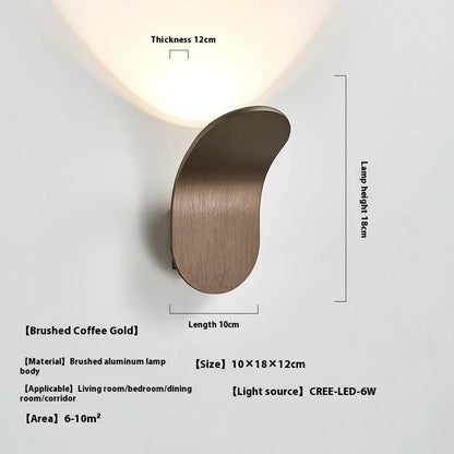 Brushed metal wall light bulb for living rooms in modern simplicity design with compact dimensions