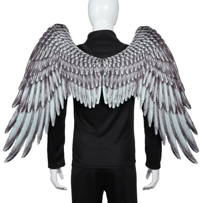 Captivating 3D Angel Wings in white and black, perfect for costume parties, cosplay, and more