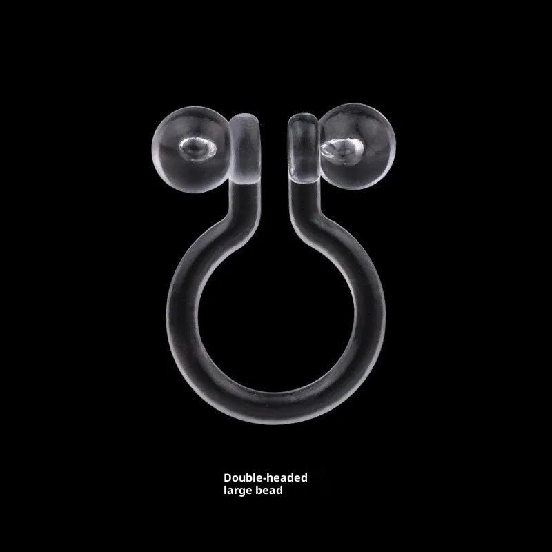 Transparent U-shaped plastic resin ear clip converter for stud earrings, unisex, single piece
