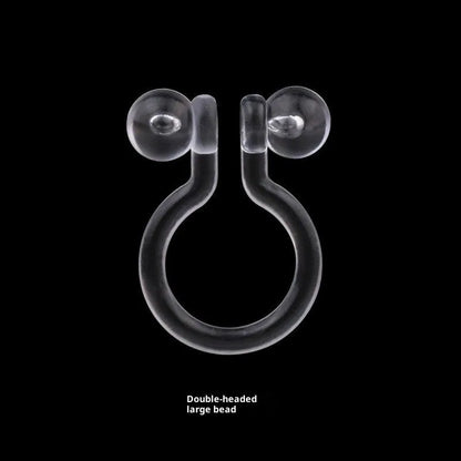 Transparent U-shaped plastic resin ear clip converter for stud earrings, unisex, single piece