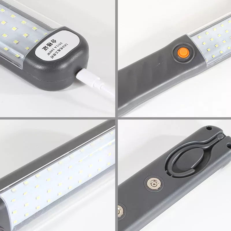 Magnetic LED work light with 360° rotation and rechargeable battery