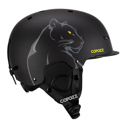 Adult ski helmet with PC hard shell construction in multiple sizes for skiing and cycling protection