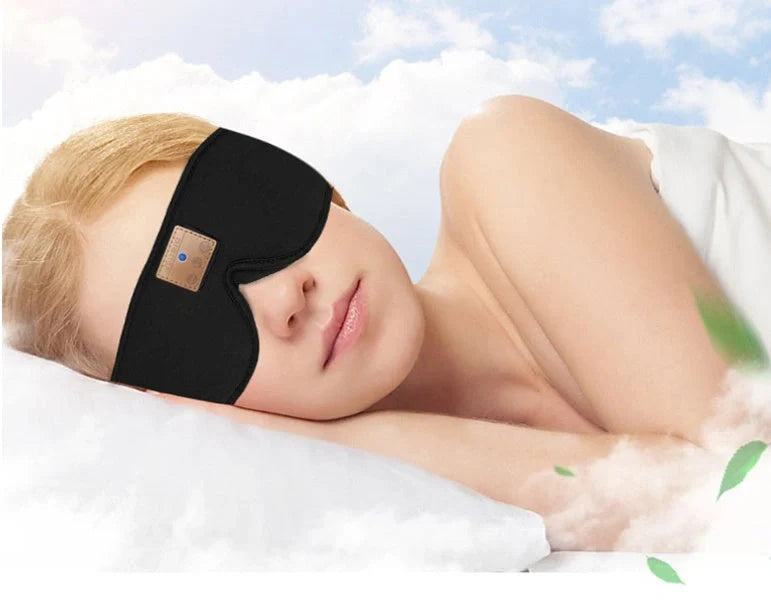 3D Bluetooth Sleep Headphones Eyemask with ultra-thin stereo speakers and space memory foam