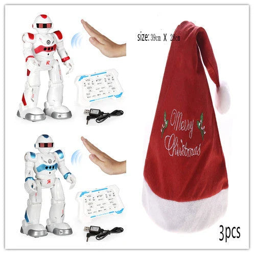 A remote-controlled robot toy with music and dance features, designed for children's entertainment and engagement.