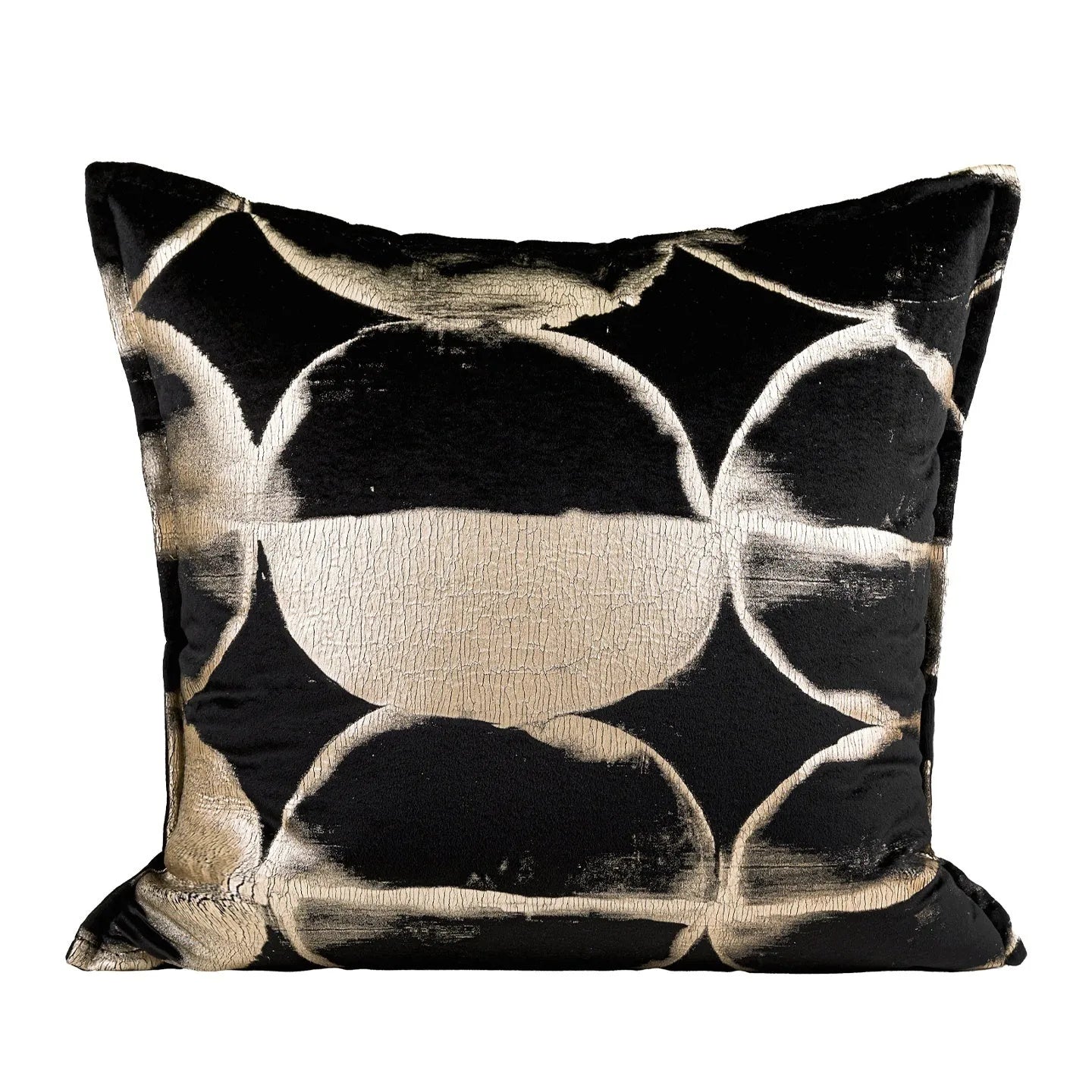 Black gold abstract pattern flannel bronzing pillowcase in 30x50cm, 45x45cm, and 50x50cm sizes with removable design