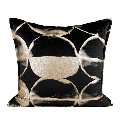 Black gold abstract pattern flannel bronzing pillowcase in 30x50cm, 45x45cm, and 50x50cm sizes with removable design
