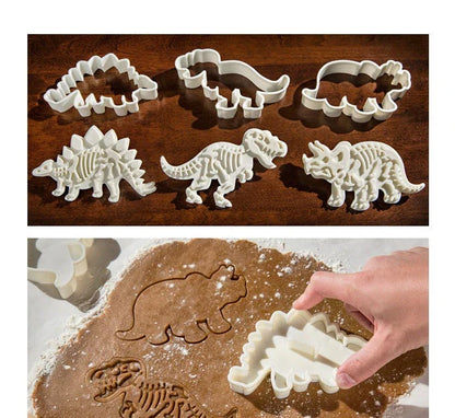 3D dinosaur-shaped baking molds for creating unique, edible treats and crafts
