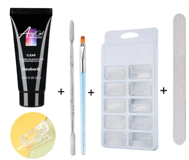 DIY Nail Polish Art Kit with resin-based polish and application tools for at-home manicures