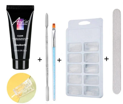 DIY Nail Polish Art Kit with resin-based polish and application tools for at-home manicures