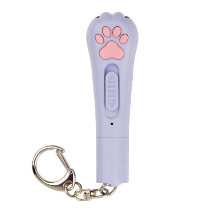 Infrared rechargeable pet laser toy projecting cat footprints pattern in blue colour