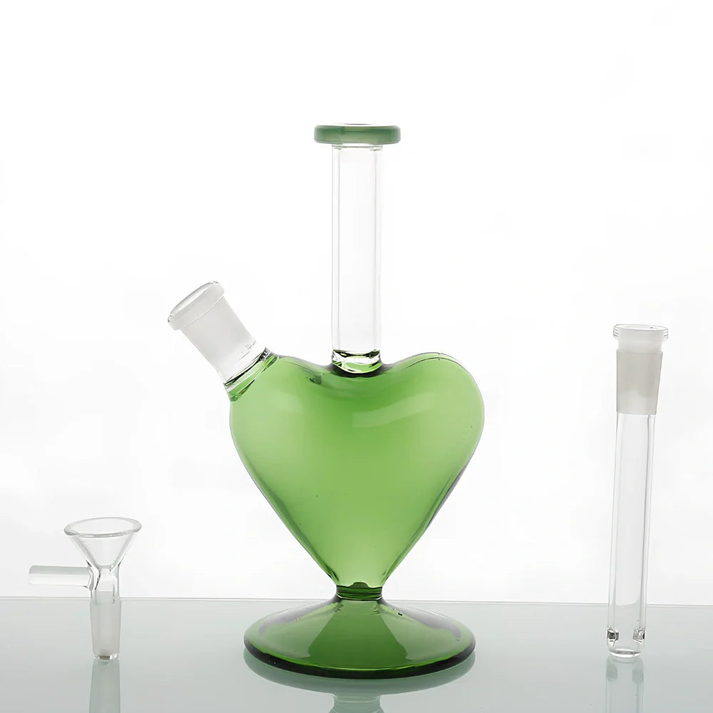 Hand-blown borosilicate glass geometric atomiser pendant with polished surface in green colour