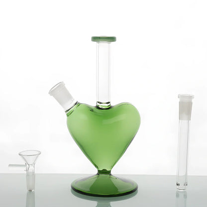 Hand-blown borosilicate glass geometric atomiser pendant with polished surface in green colour
