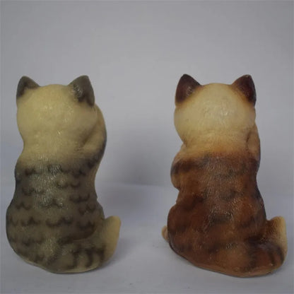 Brown cat-shaped solar lawn light for garden courtyard decoration