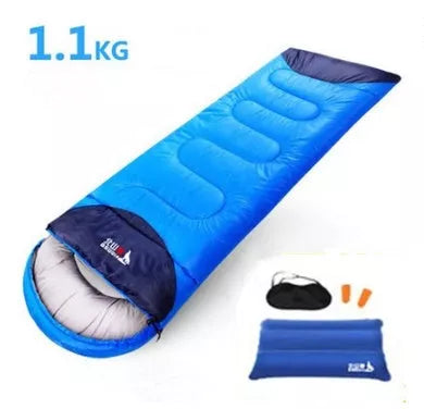 Polyester camping sleeping bag with waterproof shell and compression bag for outdoor adventures