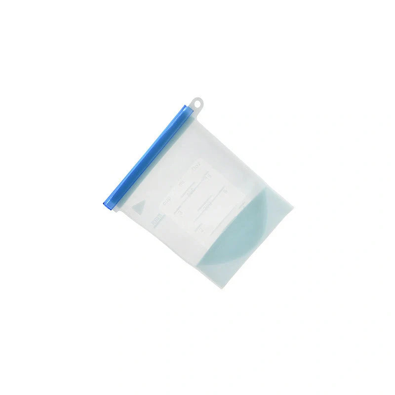 Silicone vacuum sealed kitchen storage bags in various colors with drawstring design