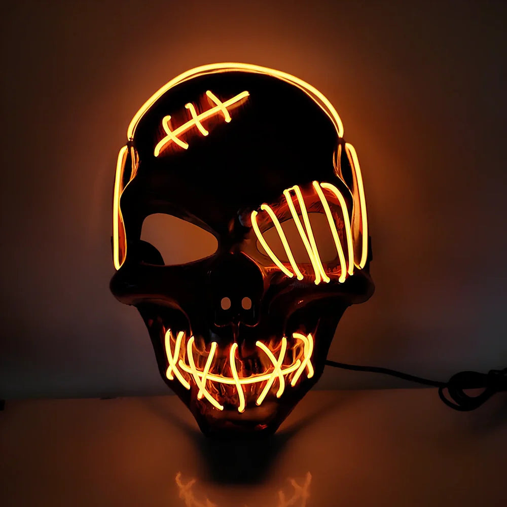 Scar one-eyed pirate LED Halloween mask with bloody details and cold light illumination