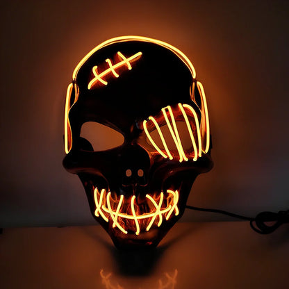 Scar one-eyed pirate LED Halloween mask with bloody details and cold light illumination