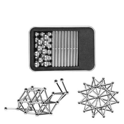 Buck Ball Magnetic Stick Toy with rods and steel balls for creative play