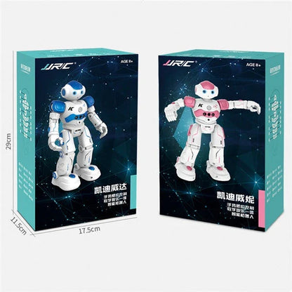 A remote-controlled robot toy with music and dance features, designed for children's entertainment and engagement.