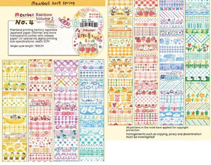 Haemorrhoid tape packaging stickers with cute cartoon characters on Japanese paper, 42 style options