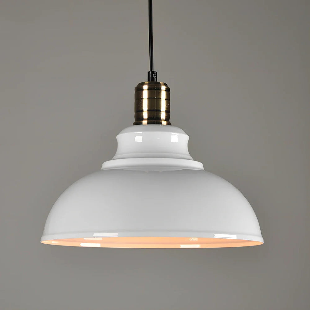 Barn industrial pendant light with 29cm iron shade and adjustable cord for kitchen island illumination