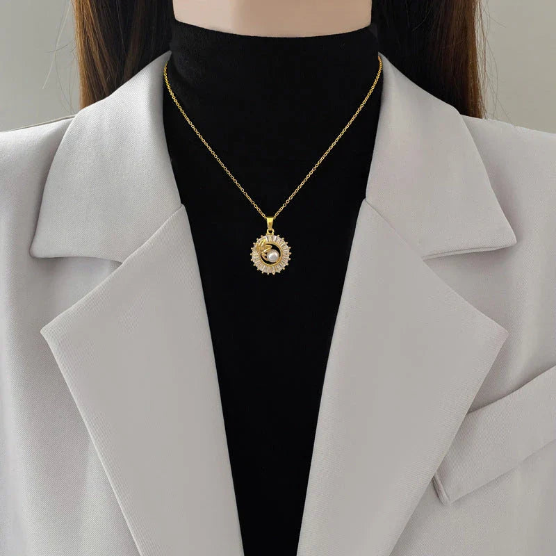 Geometric crystal jewelry set including necklace, earrings, and ring with square-shaped design and sparkling crystals
