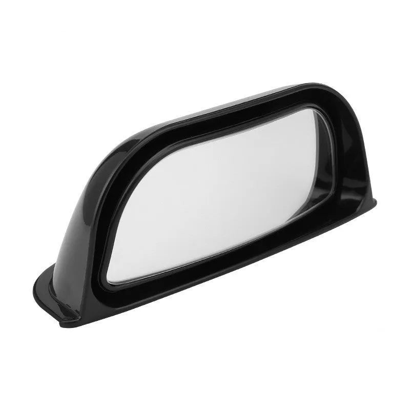 Universal wide angle car mirror measuring 126mm wide with black or white printing colour options
