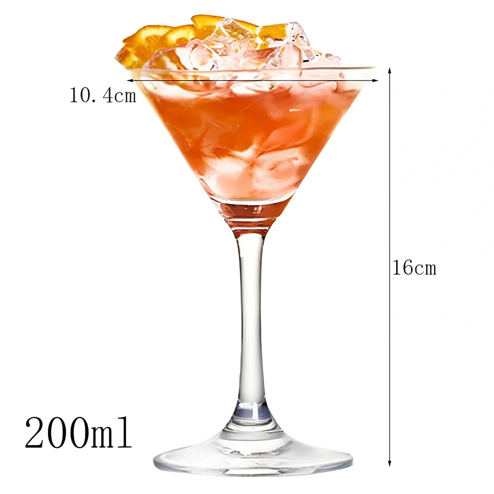 Creative transparent lead-free glass cup with seamless flat base for cocktails, 210ml capacity