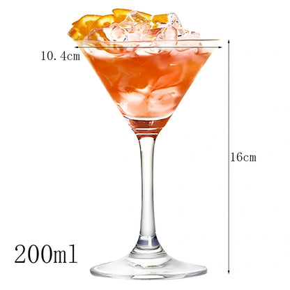 Creative transparent lead-free glass cup with seamless flat base for cocktails, 210ml capacity