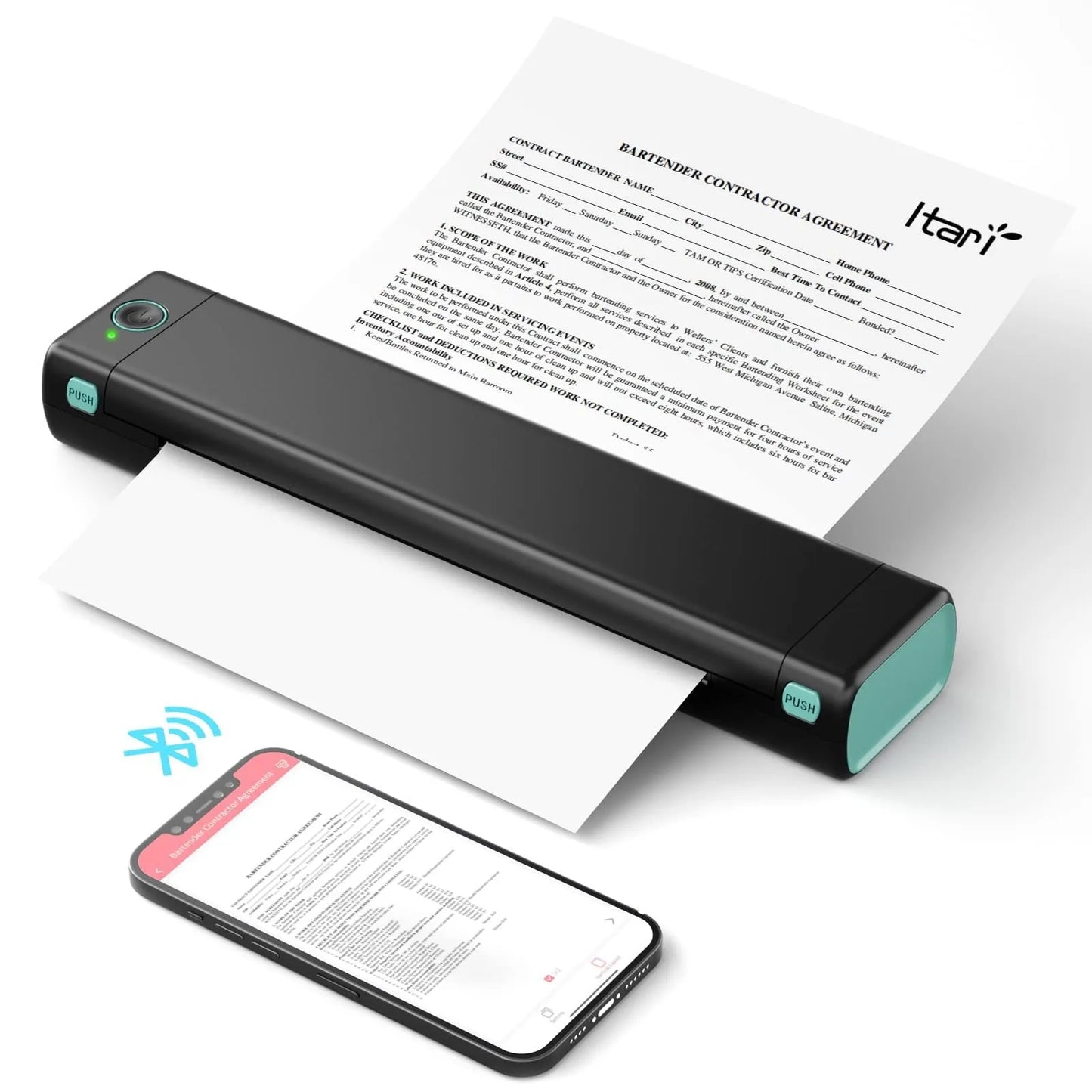 Phomemo M08F A4 portable wireless thermal printer in compact design with multiple colour options
