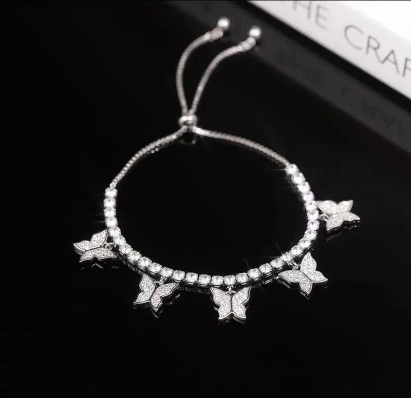 Hhomeenjoy Elegant Butterfly Bracelet with Micro-Set Zircon Accents