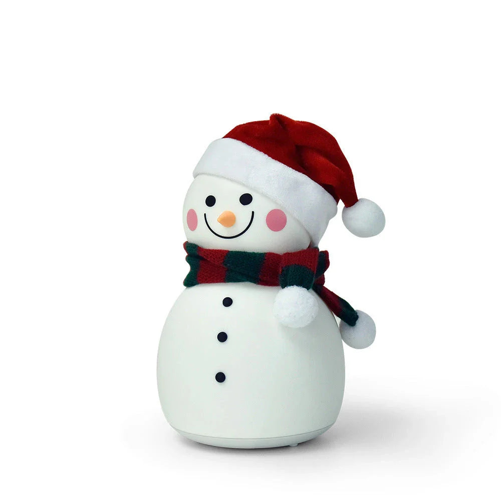 Snowman-shaped night light with soft, color-changing glow for festive home decor