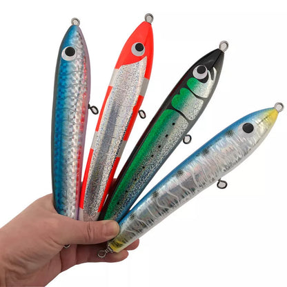 Handmade wood fishing lure for sea and boat fishing with realistic bionic design