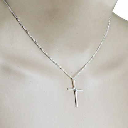 Elegant Titanium Steel Cross Pendant Necklace for Women - A timeless accessory for any outfit.