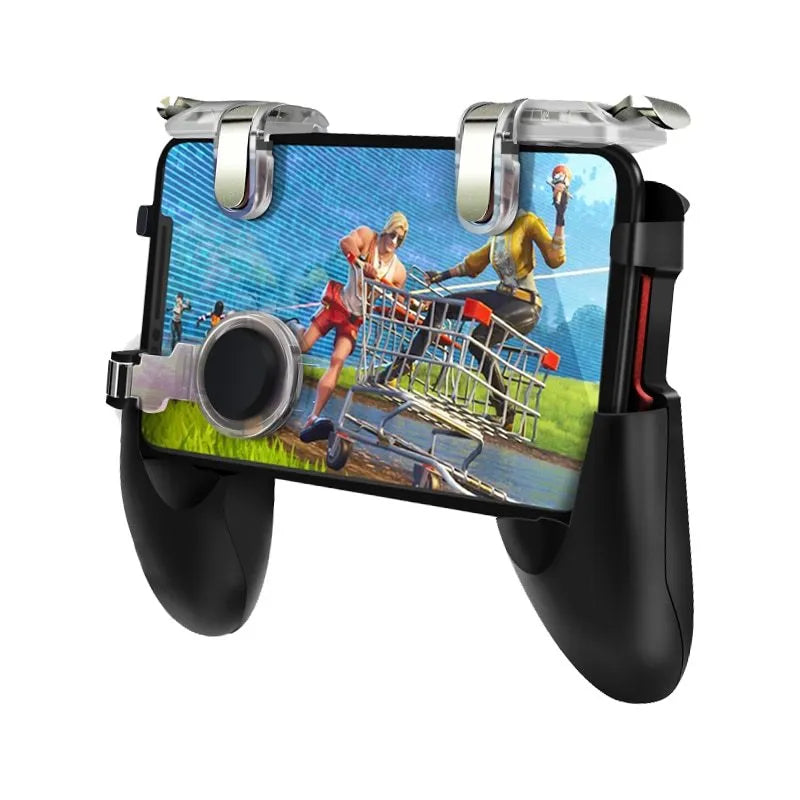 Mobile phone auxiliary physical plug-in suit handle with gamepad in black colour