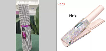 2-In-1 Electric USB Hair Straightening Brush with ceramic coating for healthy styling