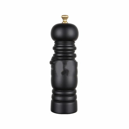 Beech wood manual pepper mill with stainless steel and ceramic core for solid seasonings