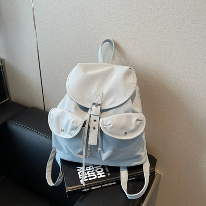 Women's large capacity Oxford cloth schoolbag with sewing thread and printing, free size, available in eight colours