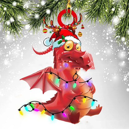 8cm dragon egg Christmas pendant decoration with dinosaur theme and acrylic construction