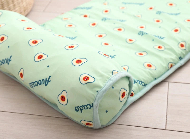 Summer Ice Silk Cool Pet Pad in various colors and sizes for pet heat relief