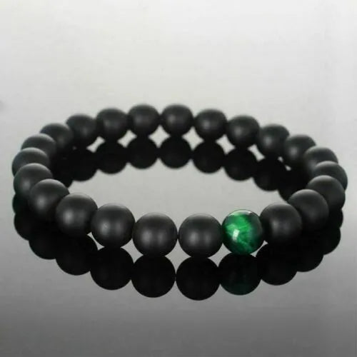 Handcrafted natural stone bracelet with alloy volcano white turquoise charm in a simple design.