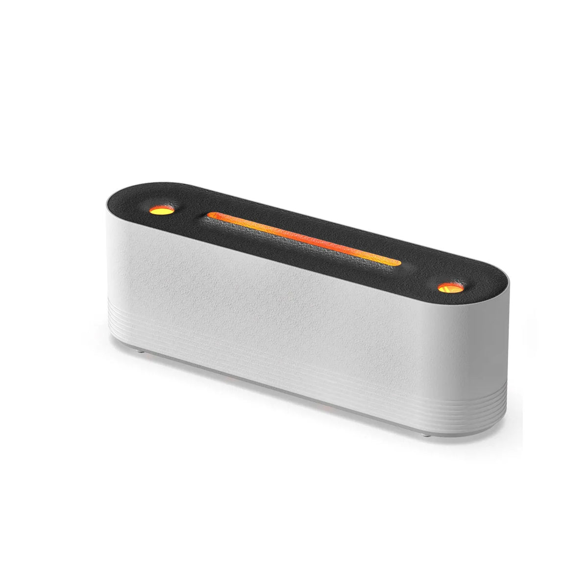 Black Flame Air ultrasonic humidifier with LED lights and mist output on wooden surface
