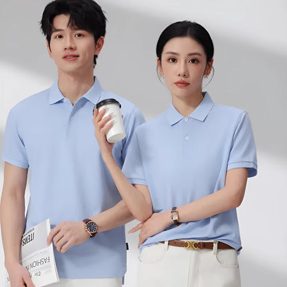 Lapel collar silk polo shirt in ice silk fabric available in multiple colours with asymmetric detail