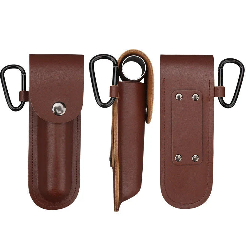 Versatile Outdoor Survival Auger Drill with Leather Case and Alloy Construction for Camping, Bushcraft, and Outdoor Projects