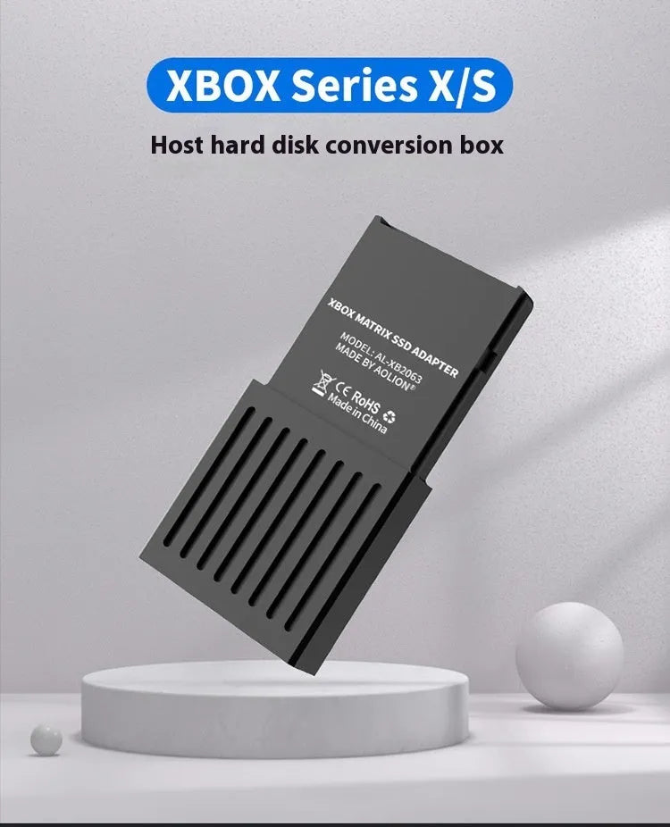 Aluminium Xbox Series X/S hard disk switching box for CFexpress to M.2 SSD expansion, includes screwdriver.