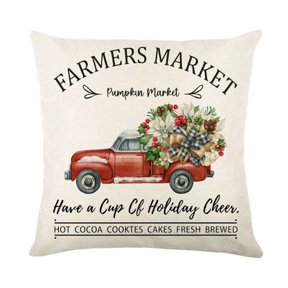 Festive throw pillow covers with various snowflake designs for Christmas home decor