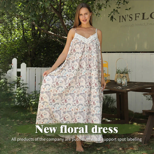Elegant and comfortable women's dress in a classic design with a flowing, polyester fabric