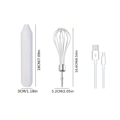 Black hand-held electric whisk with stainless steel beaters and digital speed display