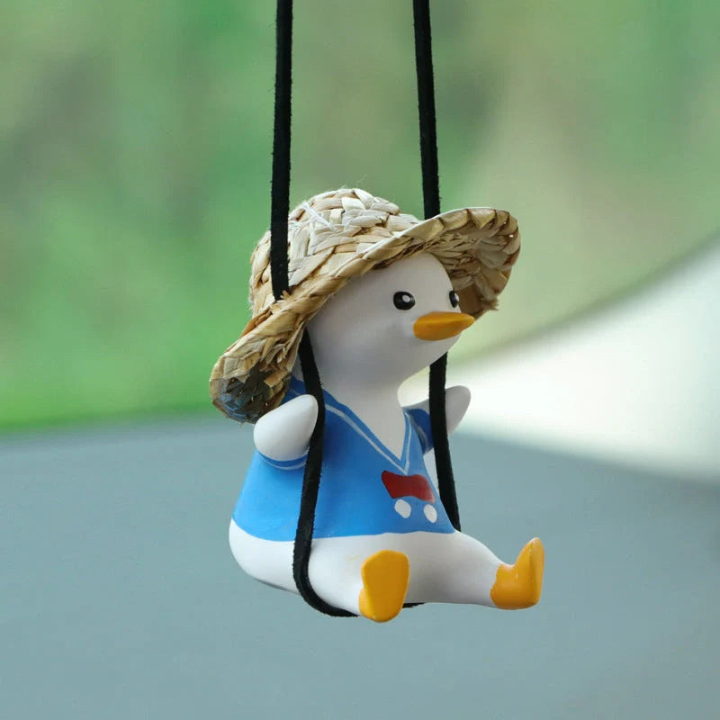 Cute anime little duck swing car pendant for rearview mirror decoration